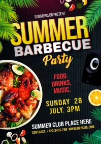 Summer Barbecue Party Flyer A1 template