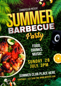 Summer Barbecue Party Flyer A4 template