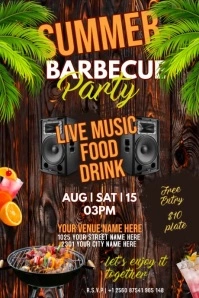 Summer Barbecue Party Flyer Poster template