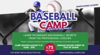 Summer Baseball Camp Advert Banner Digitalanzeige (16:9) template