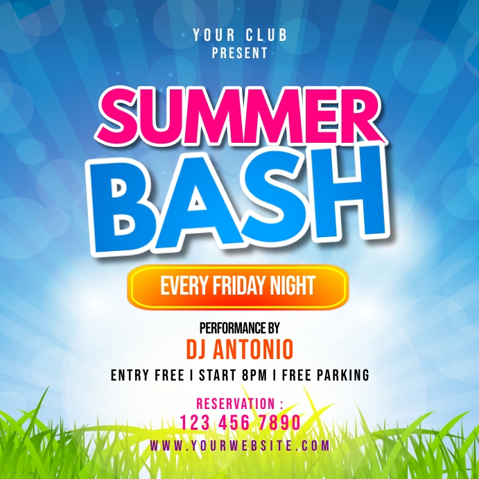 Summer Bash Instagram Post template