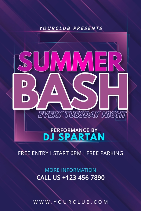 Summer Bash Poster template