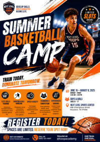 Summer Basketball Camp Flyer Template | Youth Basketball Training Camp Poster | Basketball Skills Ca A4