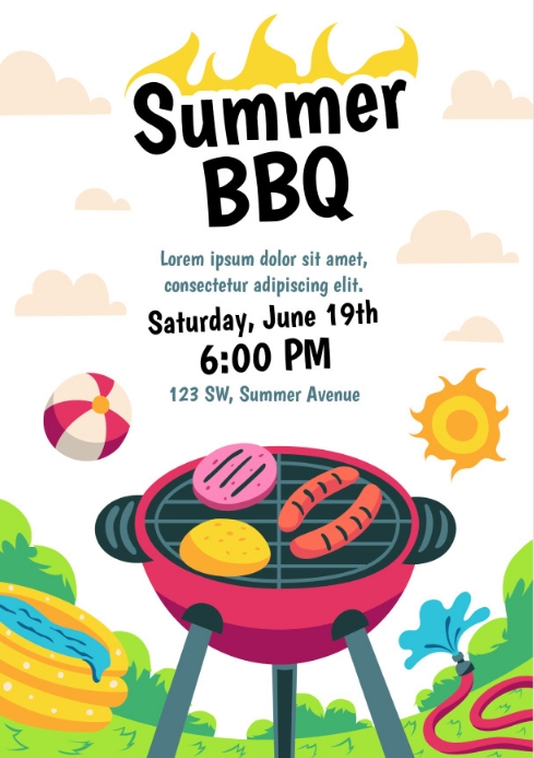 Spring Bbq Poster Bbq Poster Template