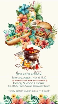 Summer BBQ Invitation Instagram Story template
