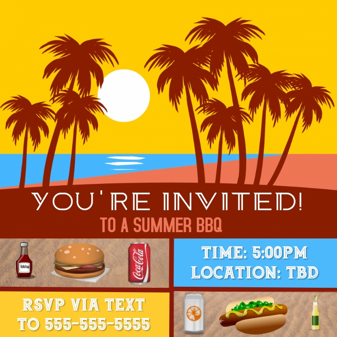 Summer BBQ Invite Template PosterMyWall