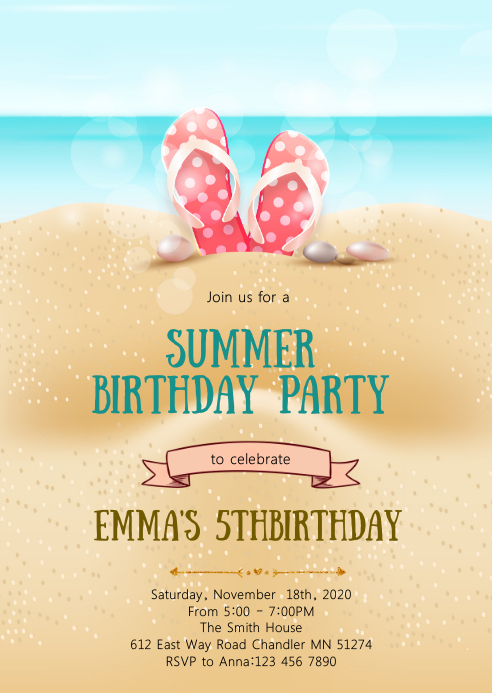 Modele Ete Plage Invitation Anniversaire Fete Postermywall Modele Ete Plage Invitation Anniversaire Fete Postermywall