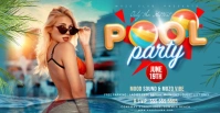 Summer Beach Club Party Ad Facebook 活动封面 template