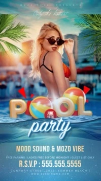 Summer Beach Club Party Instagram Story template