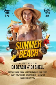 Summer Beach Flyer of Poster Template