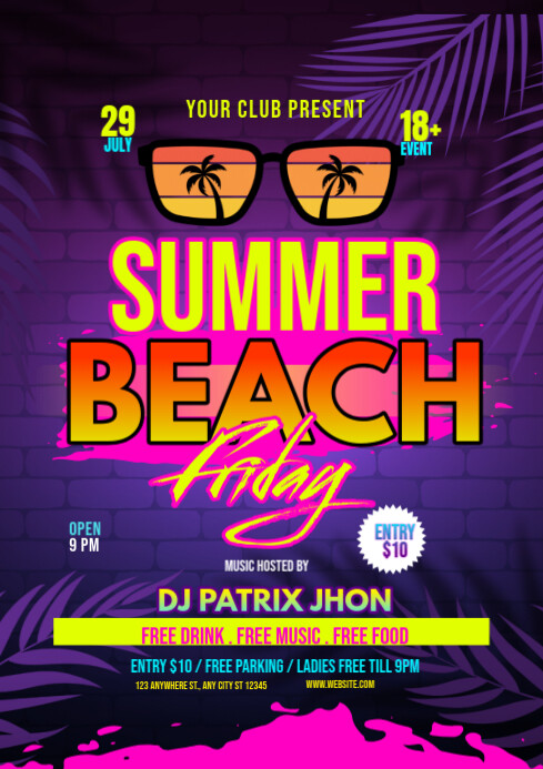 Summer beach friday Template | PosterMyWall
