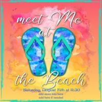 Summer Beach Invitation Сообщение Instagram template