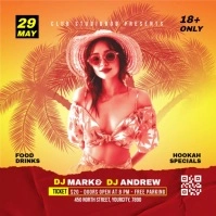 summer beach party Instagram Plasing template