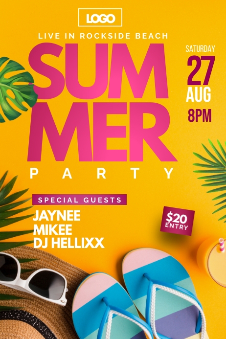 summer beach party Plakat template