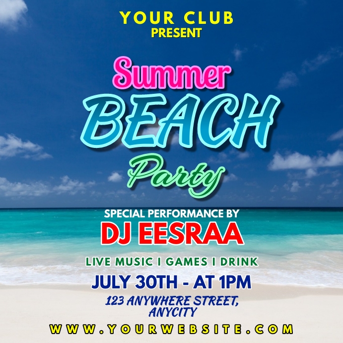 Summer Beach Party Pos Instagram template