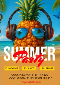 Summer beach party design A1 template