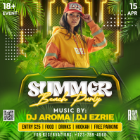 Summer Beach Party Cuadrado (1:1) template