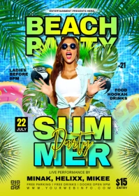 SUMMER BEACH PARTY A6 template