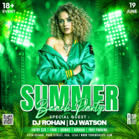 Summer Beach Party Square (1:1) template