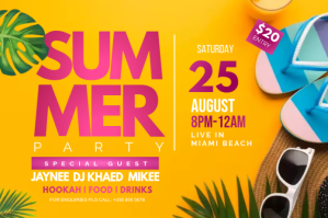 summer beach party Etiket template