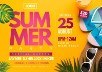 summer beach party Postcard template