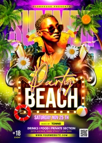 SUMMER BEACH PARTY A6 template