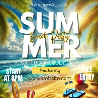 summer beach party Cuadrado (1:1) template