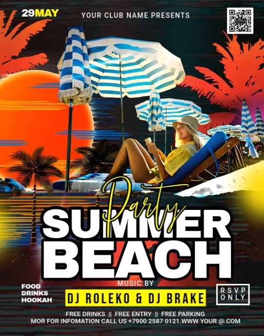 summer beach party Cartaz/placa template