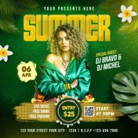 Summer Beach Party Cuadrado (1:1) template