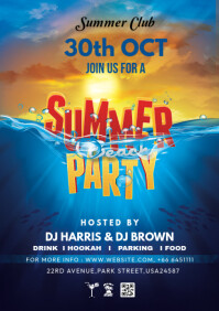 summer beach party A4 template
