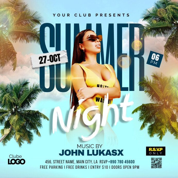 summer beach party Wpis na Instagrama template