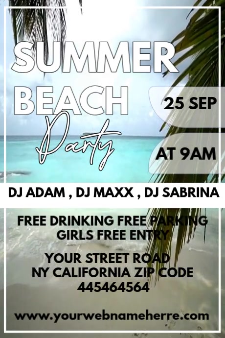 Summer Beach Party Plakkaat template