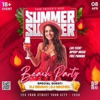 Summer Beach Party Square (1:1) template