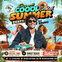 Beach Party Post Instagram Template