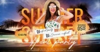 Summer Beach party event design template Изображение, которым поделились на Facebook