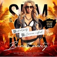 Summer Beach party event design template Square (1:1)