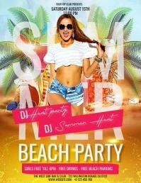 SUMMER BEACH PARTY EVENT DESIGN TEMPLATE ใบปลิว (US Letter)