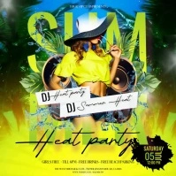 Summer Beach party event design template Vierkant (1:1)
