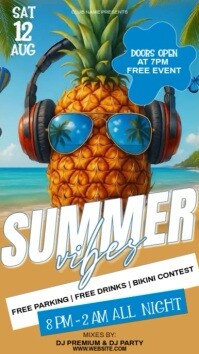 Summer beach party event Story design template,