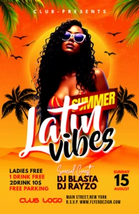Summer Beach Party Flyer Tabloid template