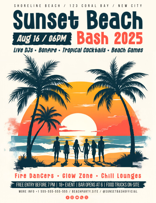 Summer Beach Party Flyer Pamflet (VSA Brief) template
