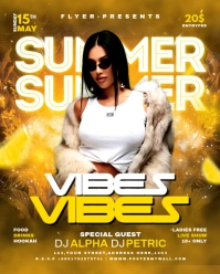 Summer Beach Party Flyer Instagram Portrait template