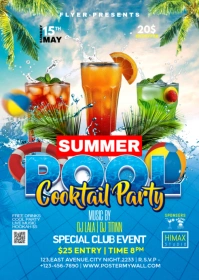 Summer Beach Party Flyer A6 template
