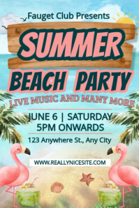 Summer Beach Party Flyer Plakkaat template