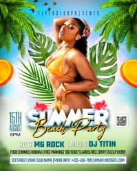 Summer Beach Party Flyer Instagram Portrait template