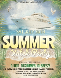 Kuning Summer Beach Party Flyer Design v.1 (1) Flyer Template