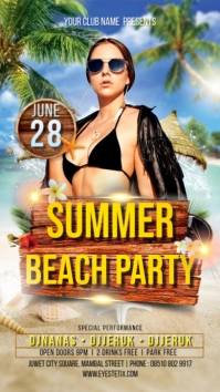 Summer Beach Party Flyer / Poster Instagram-verhaal template