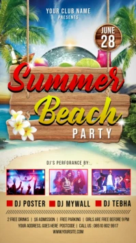 Summer Beach Party Flyer / Poster Instagram Story template