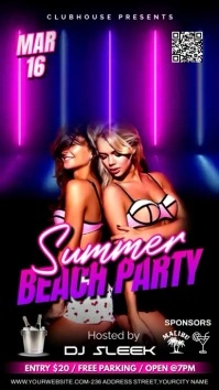 SUMMER BEACH PARTY FLYER TEMPLATE POSTER Instagram-verhaal