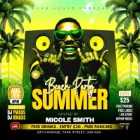 Summer Beach Party Instagram Post Video template